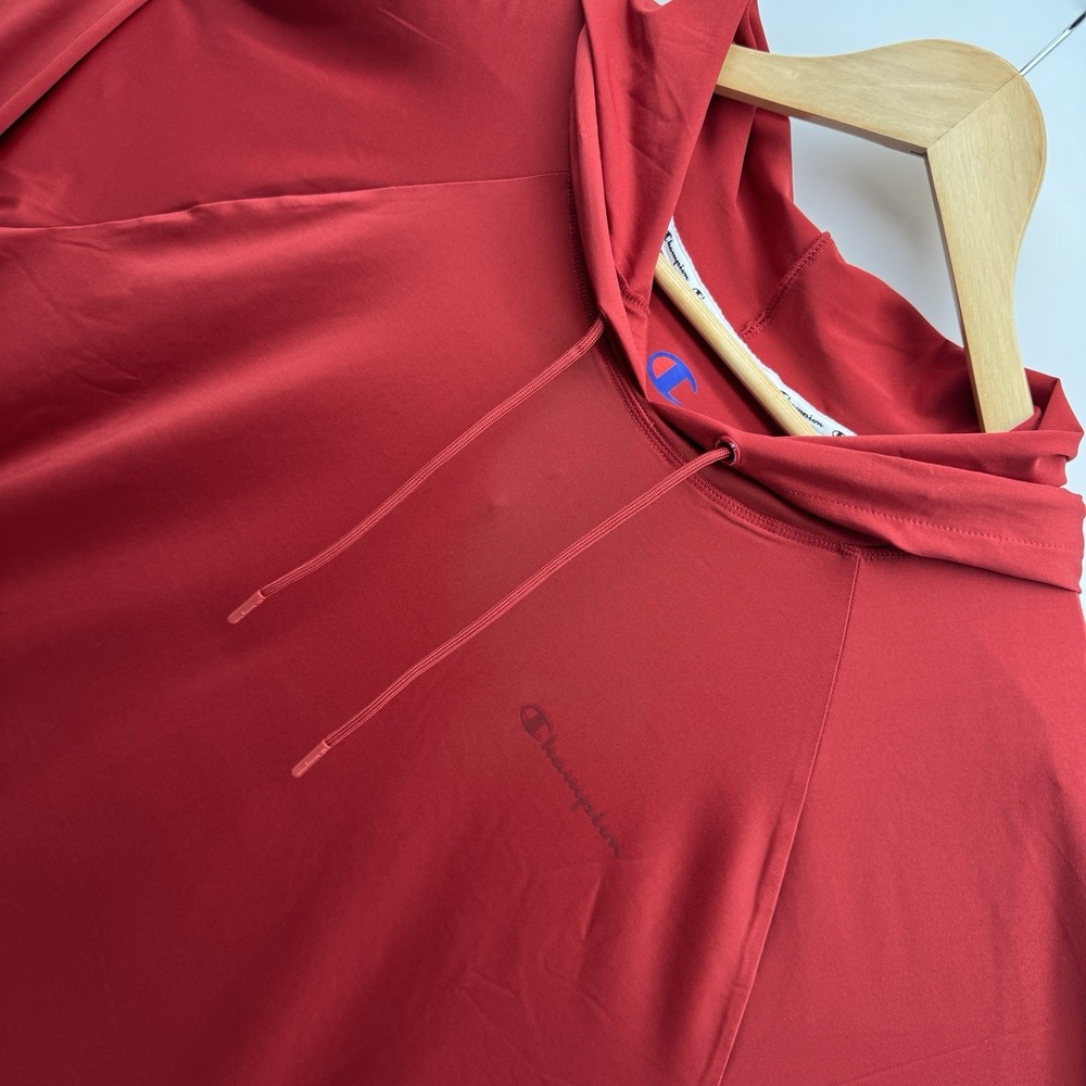CHAMPION Sunshirt Mens 2XL Hooded Long Sleeve Red Rash Guard Sun Shirt NWT